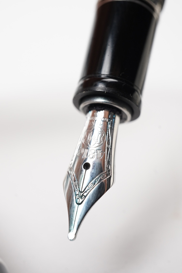 A Montblanc Boheme Noir retractable fountain pen, case with receipt
